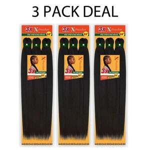 X-Pression African Collection 3X Pre-Stretched Braiding Hair 58 Inch - 3 Pack De